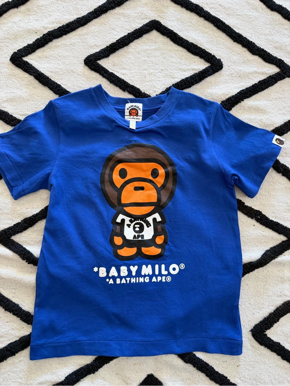 Bape Baby Milo Royal Blue Tee with Orange Graphic